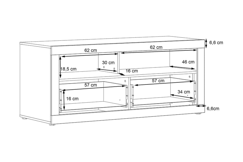 Tv-bänk Belchin 138 cm - Grå/Vit - TV bänk & mediabänk