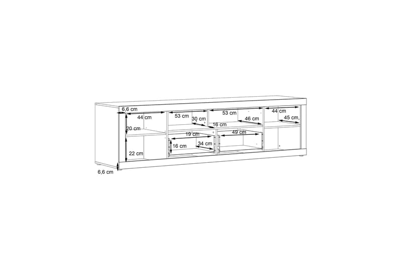 Tv-bänk Belchin 213 cm - Grå/Vit - Möbler - TV- & Mediamöbler - TV bänk & mediabänk