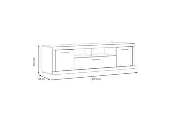 Tv-bänk Belchin 213 cm - Grå/Vit - Möbler - TV- & Mediamöbler - TV bänk & mediabänk