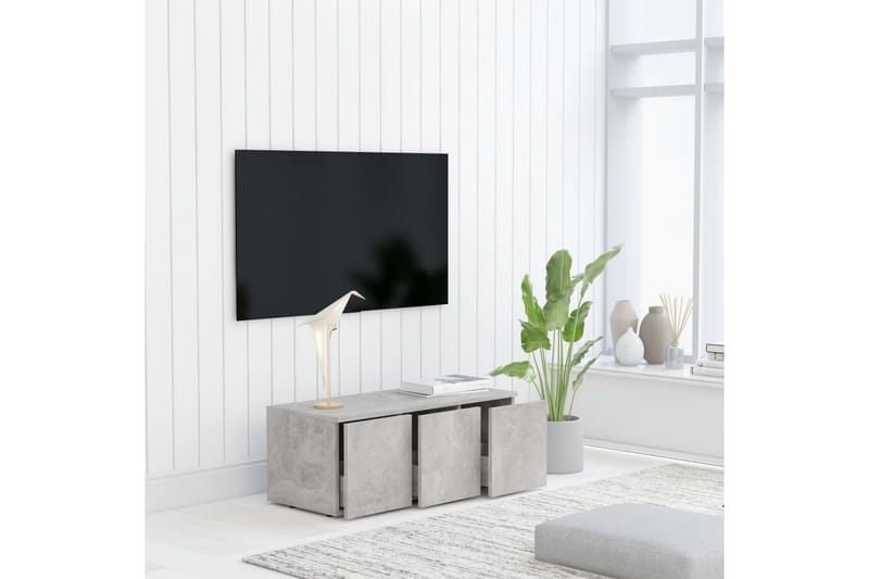 TV-bänk betonggrå 80x34x30 cm spånskiva - Grå - TV bänk & mediabänk