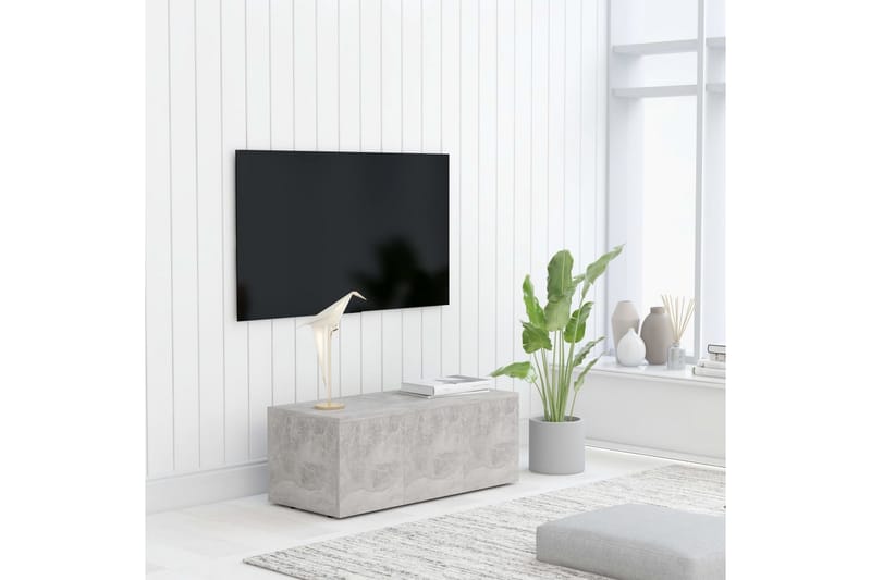 TV-bänk betonggrå 80x34x30 cm spånskiva - Grå - TV bänk & mediabänk