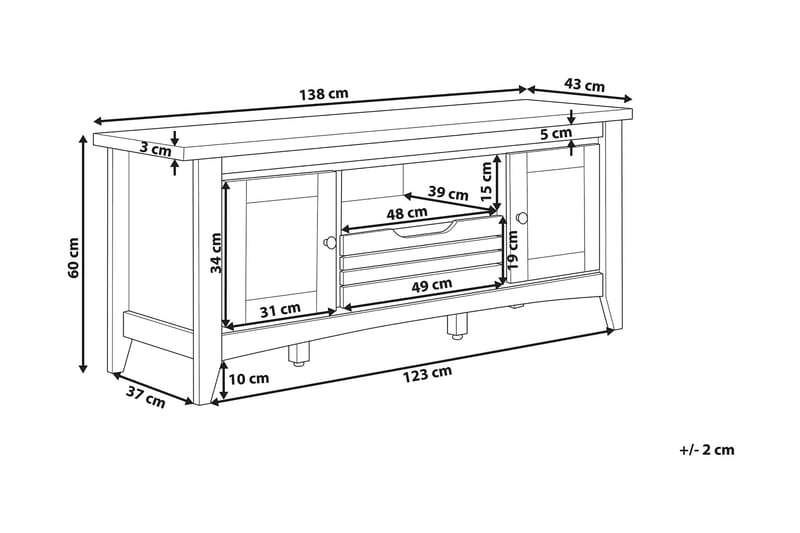TV-Bänk Bevins 138 cm - Trä|Natur - Möbler - TV- & Mediamöbler - TV bänk & mediabänk