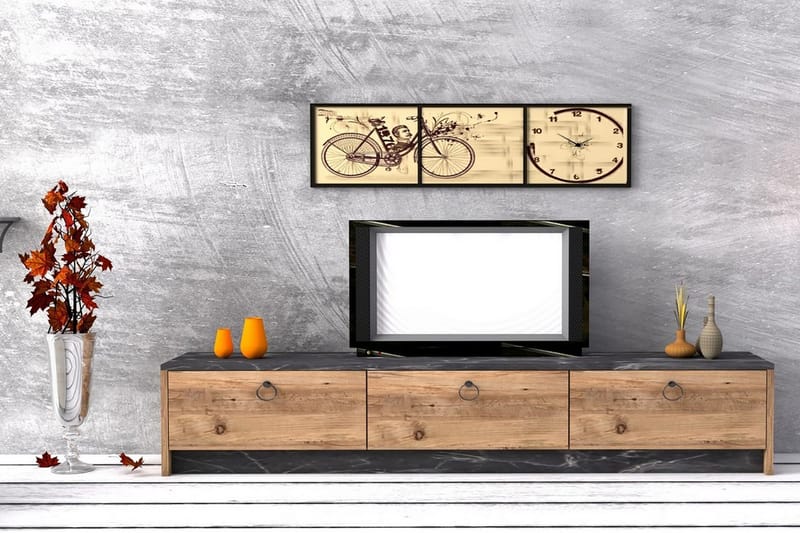 TV-Bänk Blazon 160 cm - Valnöt|Svart - Möbler - TV- & Mediamöbler - TV bänk & mediabänk
