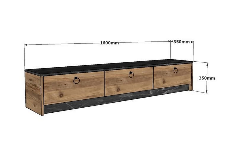 TV-Bänk Blazon 160 cm - Valnöt|Svart - Möbler - TV- & Mediamöbler - TV bänk & mediabänk