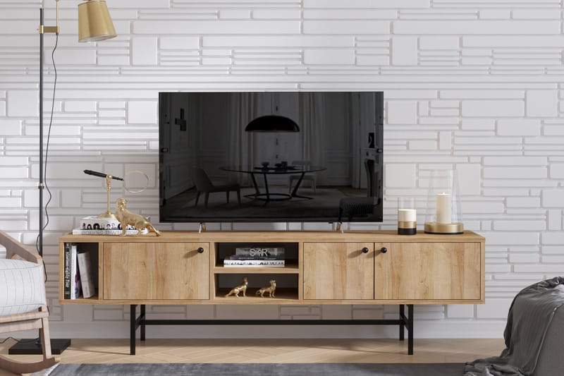 TV-bänk Bocketorp 180 cm - Brun - Möbler - TV- & Mediamöbler - TV bänk & mediabänk