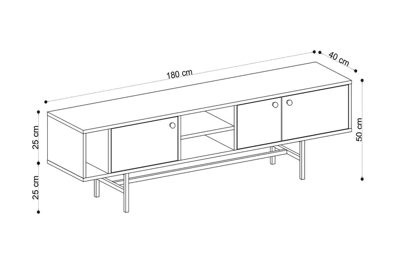 TV-bänk Bocketorp 180 cm - Brun - TV bänk & mediabänk