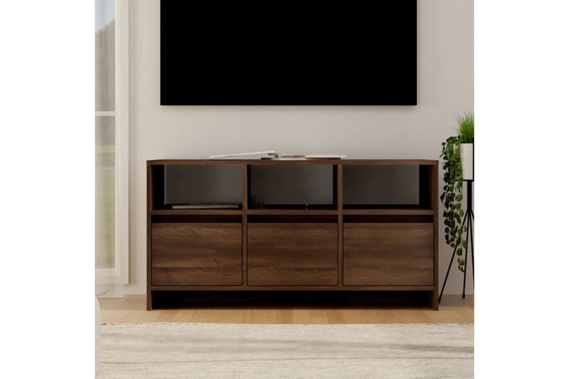 TV-bänk brun ek 102x37,5x52,5 cm spånskiva - Brun - TV bänk & mediabänk