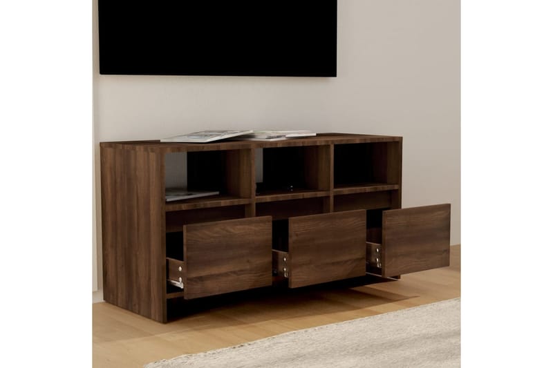 TV-bänk brun ek 102x37,5x52,5 cm spånskiva - Brun - TV bänk & mediabänk