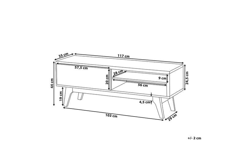 Tv-Bänk Buffalo 35x117 cm - Trä|Natur - Möbler - TV- & Mediamöbler - TV bänk & mediabänk