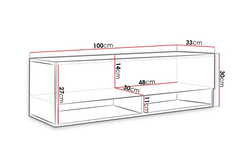 TV-bänk Bulvine 100x32x30 cm - Vit - Möbler - TV- & Mediamöbler - TV bänk & mediabänk