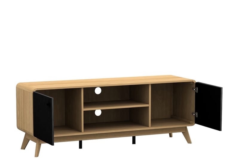 Tv-bänk Caitlyn 140 cm - Natur/Svart - TV bänk & mediabänk