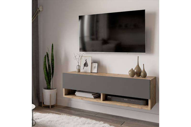 Tv-bänk Calrin 100 cm - Natur/Antracit - TV bänk & mediabänk