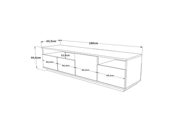 Tv-bänk Calrin 180 cm 2 Hyllor - Natur/Vit - Möbler - TV- & Mediamöbler - TV bänk & mediabänk
