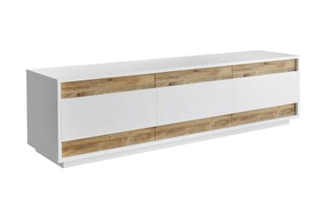 Tv-bänk Calrin 180 cm 3 Skåp - Vit/Natur - Möbler - TV- & Mediamöbler - TV bänk & mediabänk