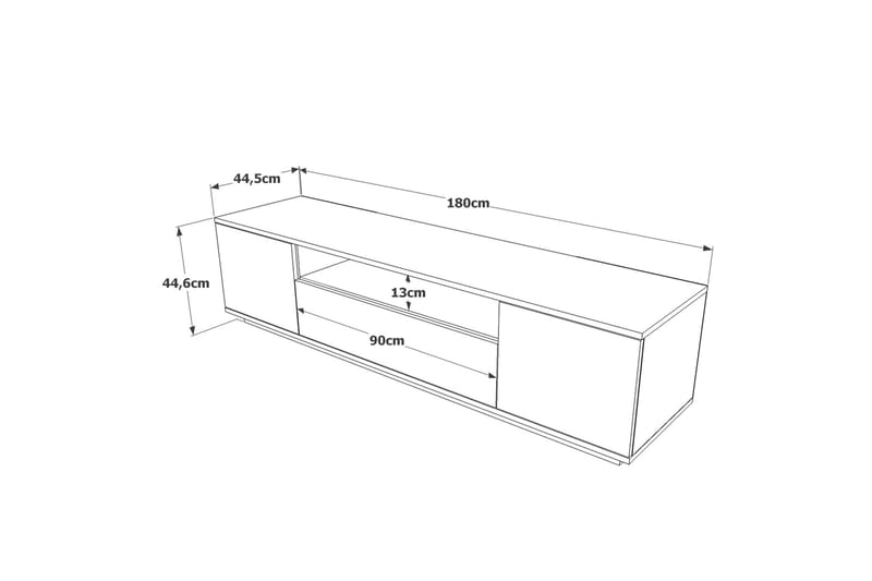 Tv-bänk Calrin 180 cm med Hylla - Antracit/Natur - Möbler - TV- & Mediamöbler - TV bänk & mediabänk