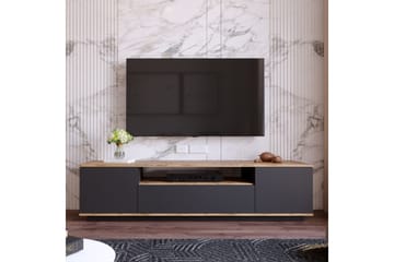 Tv-bänk Calrin 180 cm med Hylla - Antracit/Natur - Möbler - TV- & Mediamöbler - TV bänk & mediabänk