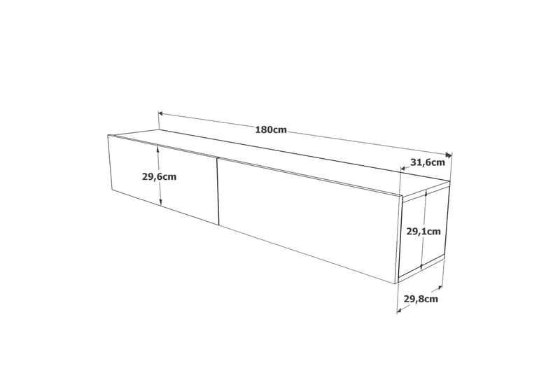 Tv-bänk Calrin 180 cm - Natur - Möbler - TV- & Mediamöbler - TV bänk & mediabänk