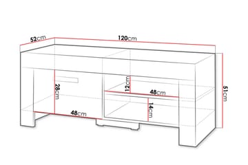TV-bänk Cezar 120x52x51 cm - Beige/Grå - Möbler - TV- & Mediamöbler - TV bänk & mediabänk