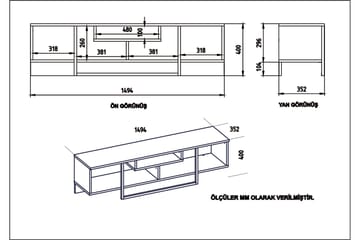TV-Bänk Chintala 149 cm - Valnöt|Svart - Möbler - TV- & Mediamöbler - TV bänk & mediabänk