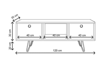 Tv-bänk Ciera 120 cm - Vit - Möbler - TV- & Mediamöbler - TV bänk & mediabänk