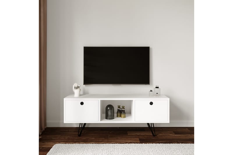Tv-bänk Ciera 120 cm - Vit - TV bänk & mediabänk