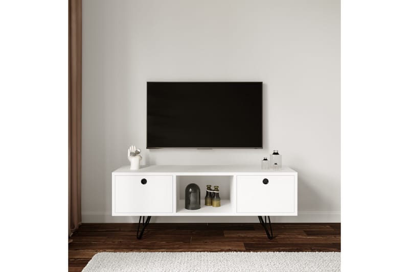 Tv-bänk Ciera 120 cm - Vit - Möbler - TV- & Mediamöbler - TV bänk & mediabänk