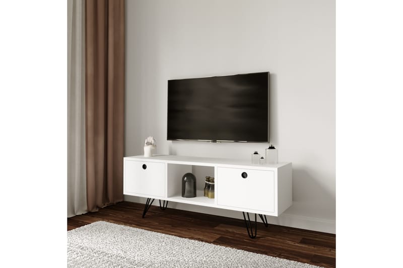 Tv-bänk Ciera 120 cm - Vit - Möbler - TV- & Mediamöbler - TV bänk & mediabänk
