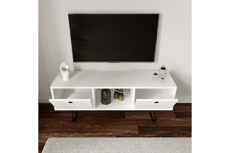 Tv-bänk Ciera 120 cm - Vit - Möbler - TV- & Mediamöbler - TV bänk & mediabänk