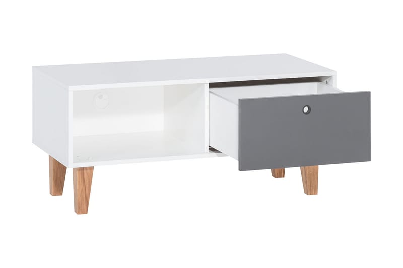 TV-bänk Concept Vit/Natur - Vit/Mörkgrå/Trä/natur - Möbler - TV- & Mediamöbler - TV bänk & mediabänk