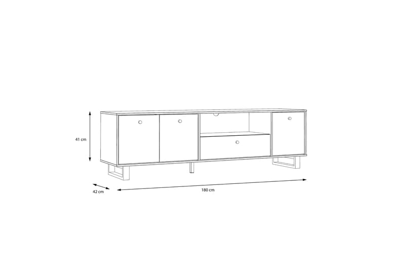Tv-bänk Coppin 180 cm - Brun/Svart - Möbler - TV- & Mediamöbler - TV bänk & mediabänk