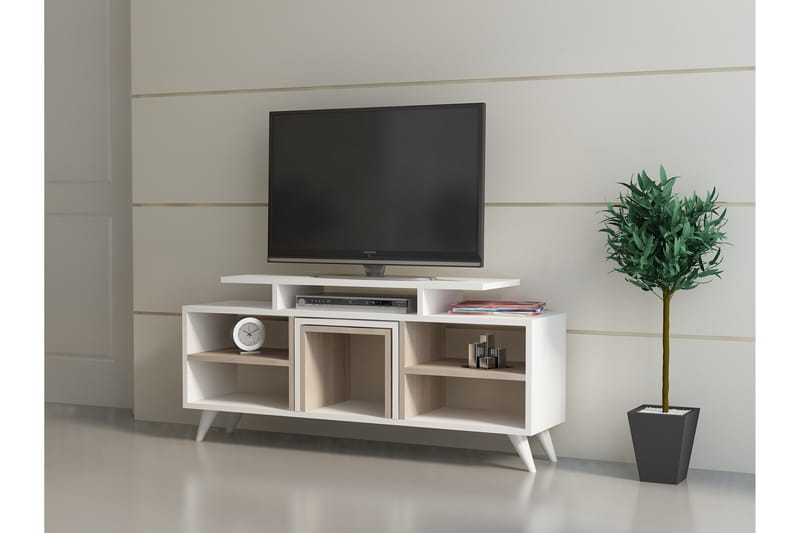 Tv-bänk Crebb 120 cm - Vit - TV bänk & mediabänk