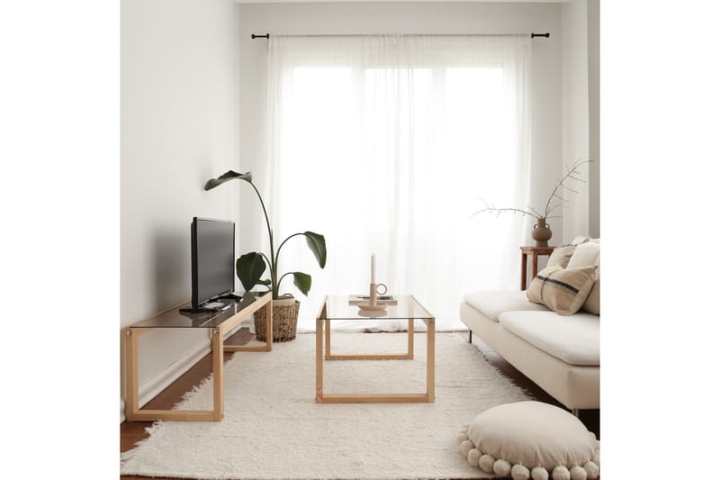 Tv-bänk Crebb 130 cm - Natur - TV bänk & mediabänk