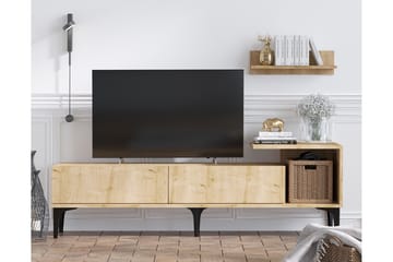 Tv-bänk Cucuy 180 cm - Natur/Vit - Möbler - TV- & Mediamöbler - TV bänk & mediabänk