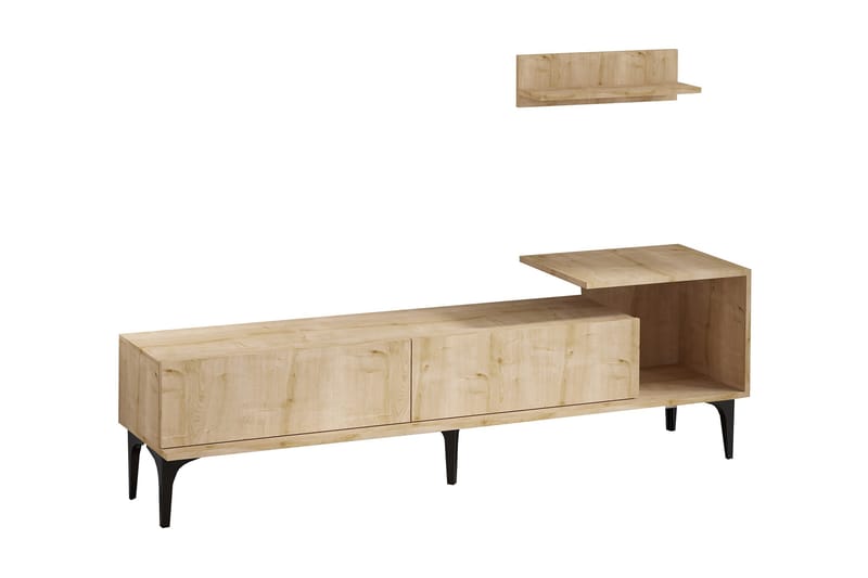 Tv-bänk Cucuy 180 cm - Natur/Vit - Möbler - TV- & Mediamöbler - TV bänk & mediabänk