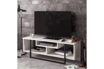 TV-Bänk Cyrine 119 cm - Vit|Svart - Möbler - TV- & Mediamöbler - TV bänk & mediabänk