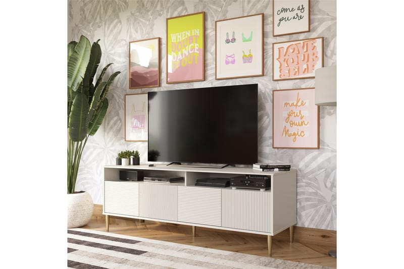 Tv-bänk Daphne 158,5x50 cm Vit - Dorel Home - Möbler - TV- & Mediamöbler - TV bänk & mediabänk