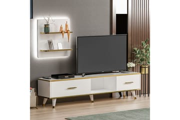 Tv-bänk Demeden 180 cm - Vit/Natur - Möbler - TV- & Mediamöbler - TV bänk & mediabänk