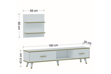 Tv-bänk Demeden 180 cm - Vit/Natur - Möbler - TV- & Mediamöbler - TV bänk & mediabänk