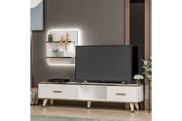 Tv-bänk Demeden 180 cm - Vit/Natur - Möbler - TV- & Mediamöbler - TV bänk & mediabänk