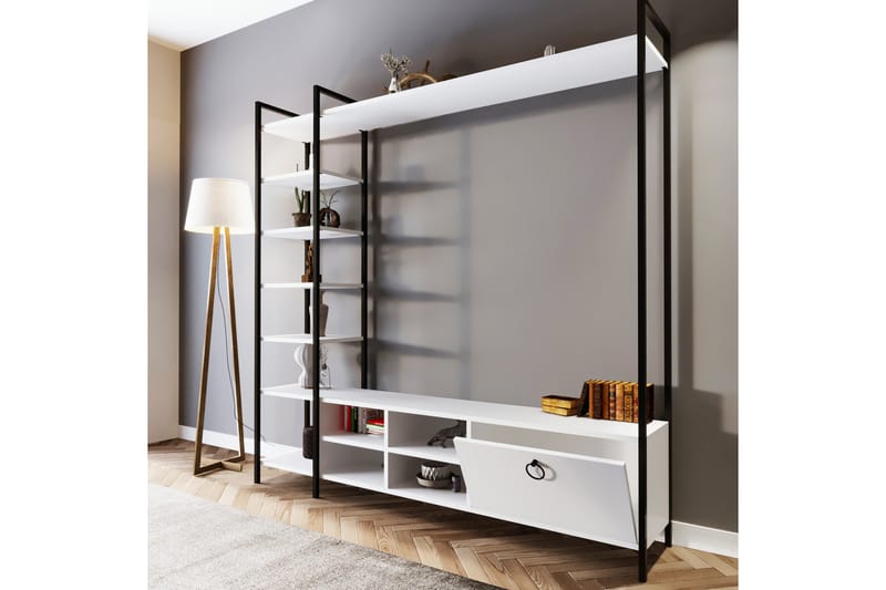 Tv-bänk Demirler 180 cm - Vit - Möbler - TV- & Mediamöbler - TV bänk & mediabänk