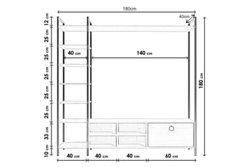 Tv-bänk Demirler 180 cm - Vit - Möbler - TV- & Mediamöbler - TV bänk & mediabänk