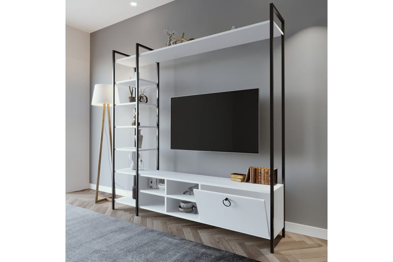 Tv-bänk Demirler 180 cm - Vit - Möbler - TV- & Mediamöbler - TV bänk & mediabänk