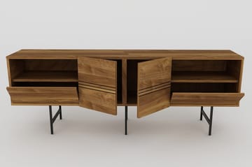 Tv-bänk Derine 180 cm - Mörkbrun/Svart - Möbler - TV- & Mediamöbler - TV bänk & mediabänk
