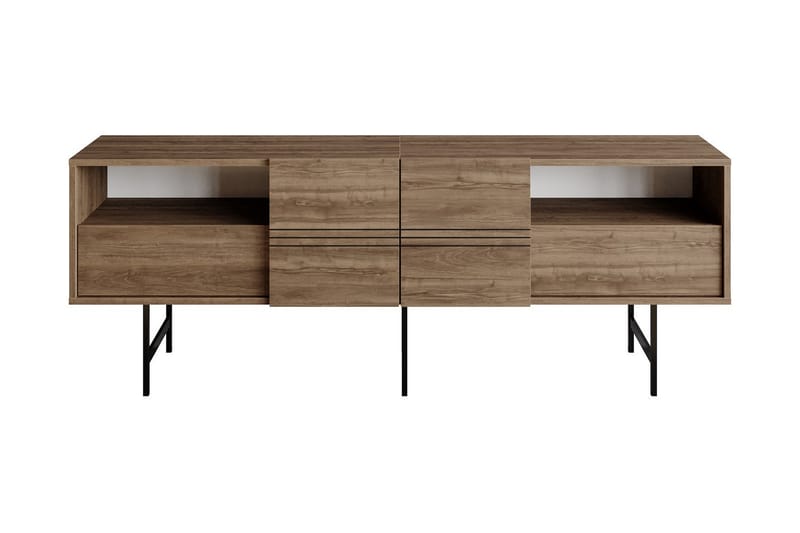 Tv-bänk Derine 180 cm - Mörkbrun/Svart - Möbler - TV- & Mediamöbler - TV bänk & mediabänk
