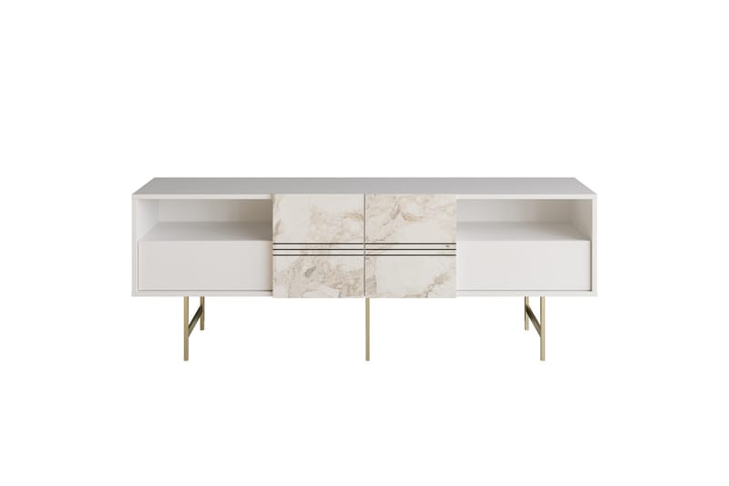 Tv-bänk Derine 180 cm - Vit - Möbler - TV- & Mediamöbler - TV bänk & mediabänk