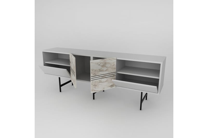 Tv-bänk Derine 180 cm - Vit - Möbler - TV- & Mediamöbler - TV bänk & mediabänk