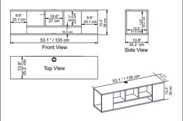 TV-bänk Dimbo 135 cm - Brun - Möbler - TV- & Mediamöbler - TV bänk & mediabänk