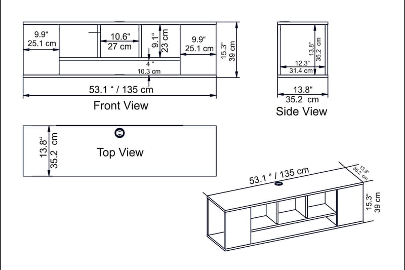 TV-bänk Dimbo 135 cm - Brun - Möbler - TV- & Mediamöbler - TV bänk & mediabänk
