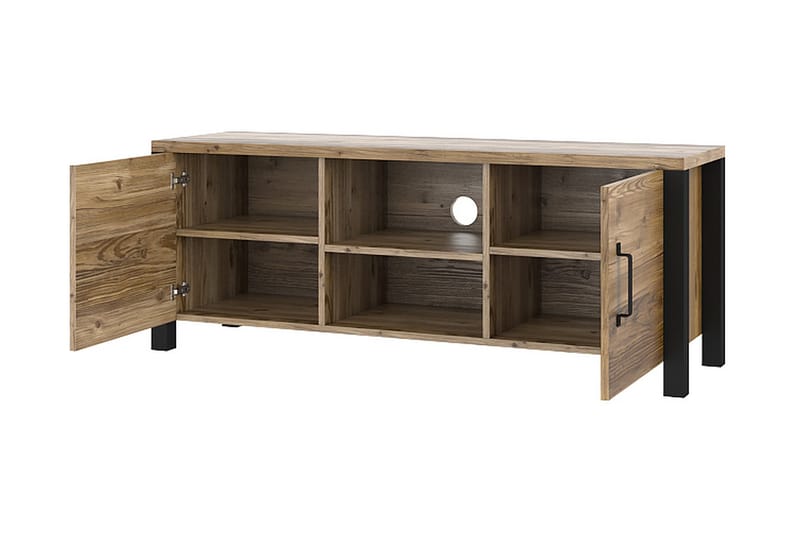 TV-bänk Dingelvik 147 cm - Svart|Trä|Natur - Möbler - TV- & Mediamöbler - TV bänk & mediabänk