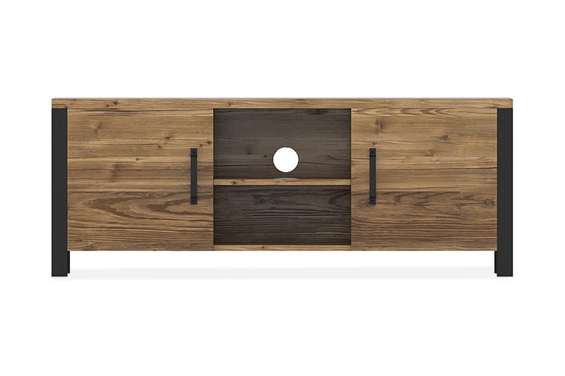 TV-bänk Dingelvik 147 cm - Svart|Trä|Natur - Möbler - TV- & Mediamöbler - TV bänk & mediabänk